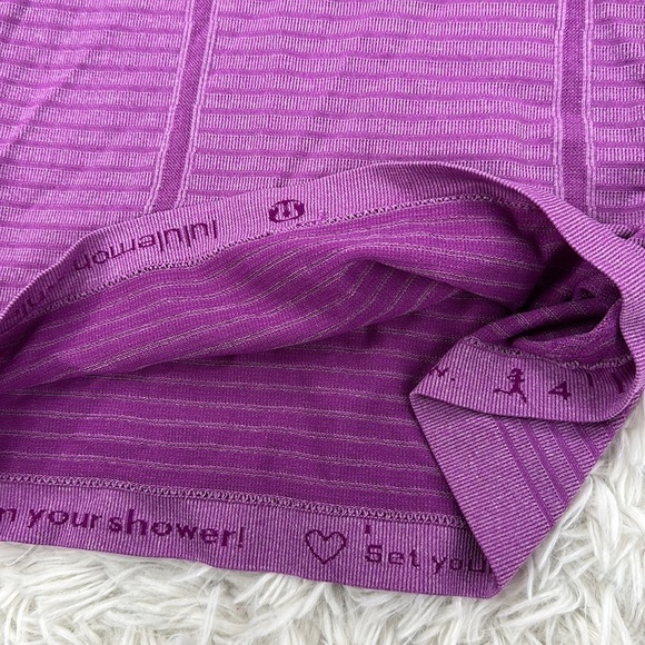 🔥$SALE$🔥 Lululemon Swiftly Tech Tank Rugby Stripe Tonal Heathered Ultra Violet - Picture 3 of 5